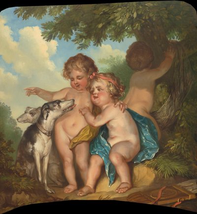 Three Children with Two Dogs by Jurriaan Andriessen